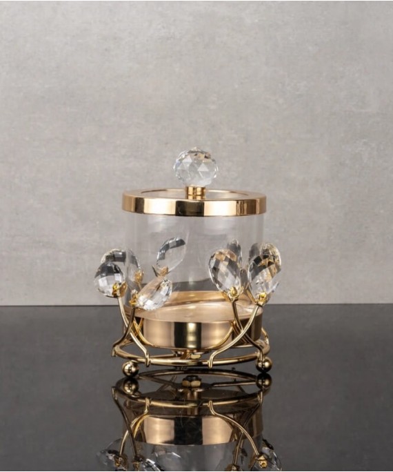 ZEYVE STONE STAND GLASS JAR 13x13x16cm.